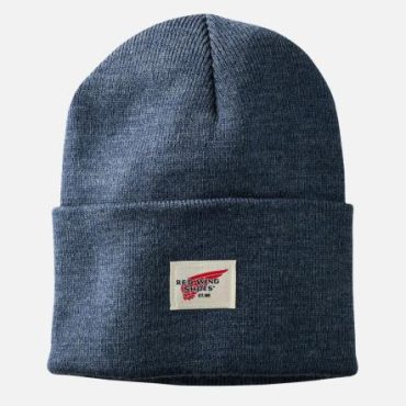 Red Wing Shoes Hats | Logo Knit Beanie Hat Blueheather – Accessories
