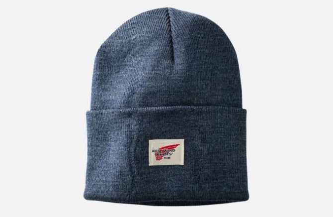Red Wing Shoes Hats | Logo Knit Beanie Hat Blueheather – Accessories