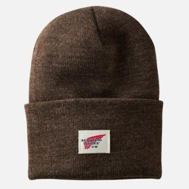 Red Wing Shoes Hats | Logo Knit Beanie Hat Brownheather – Accessories